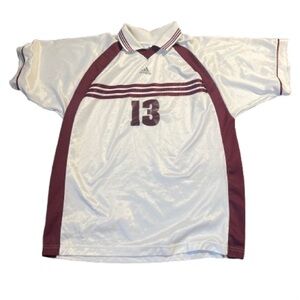 Adidas White and Dark Burgundy Sports Jersey sz XL
